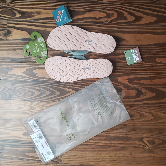 Chaco Women's (10) Playa Pro Web Reverb Aqua Flip Flops - Picture 3 of 4